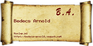 Bedecs Arnold névjegykártya